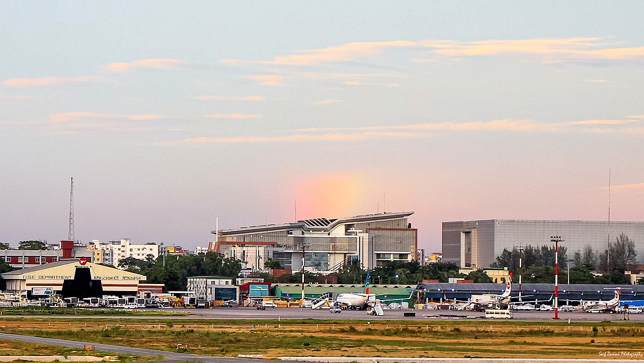 Hazrat Shahjalal International Airport, Dhaka, at sunset
